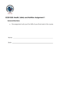 ECED1030 Health Safety Nutrition Assignment 1