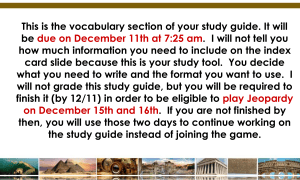Ancient Civilizations Vocabulary Study Guide