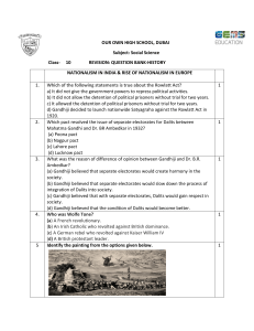 Class 10 History Revision Question Bank: Nationalism in India & Europe