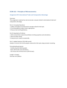 ECON 101 Assignment 20: International Trade & Comparative Advantage