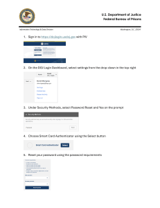 DOJ Password Reset Guide with PIV Card