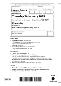 Edexcel Chemistry Lab Skills Exam Paper