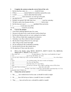 English Grammar Exercises Worksheet