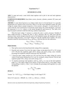 Zener Diode Shunt Regulator Experiment Guide