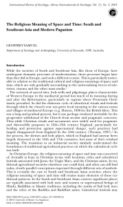 Religious Meaning of Space and Time: South & Southeast Asia & Modern Paganism