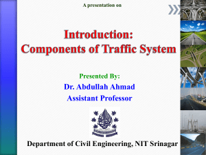 Traffic System Components: Road User Characteristics