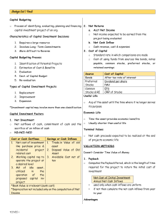 Capital Budgeting Study Guide