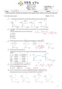 O'Level Physics Test: Motion