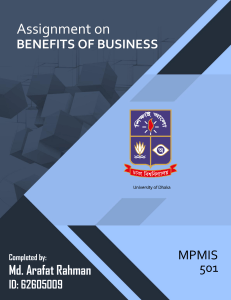 Benefits of Business Assignment