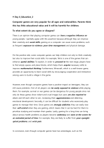Computer Games: Educational Value vs. Harm for Children