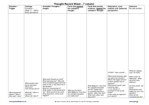 Thought Record Sheet: 7-Column CBT Worksheet