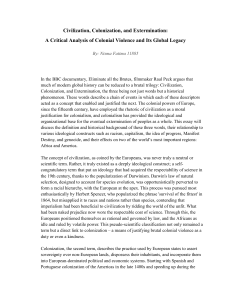 Civilization, Colonization, and Extermination: A Critical Analysis