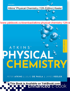 Atkins' Physical Chemistry 12th Edition Textbook
