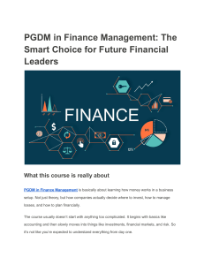 PGDM in Finance Management: Future Financial Leaders