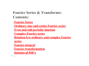 Fourier Series & Transforms: Contents