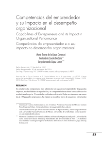 Competencias del emprendedor y su impacto en el desempe&ntilde;o organizacional