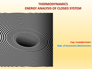 Thermodynamics: Energy Analysis of Closed Systems