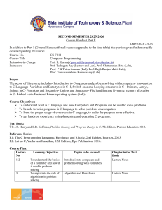 CS F111 Computer Programming Course Handout 2025-2026