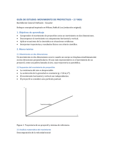 Gu&iacute;a de Estudio: Movimiento de Proyectiles &ndash; 2.&ordm; BGU