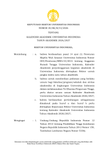 Kalender Akademik Universitas Indonesia 2026/2027