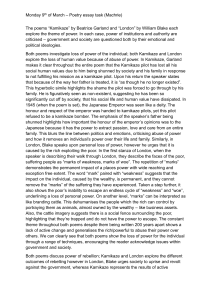 Poetry Essay: Kamikaze vs London Theme of Power