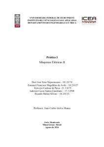 Pr&aacute;tica de Laborat&oacute;rio: M&aacute;quinas El&eacute;tricas II - UFOP