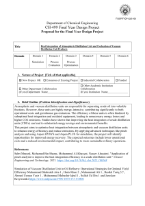 Heat Integration in Distillation Units: Final Year Project Proposal