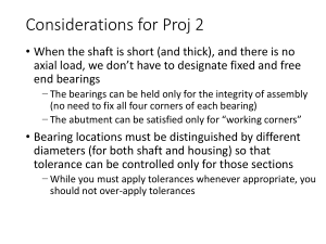 Engineering Project 2: Shaft & Bearing Design Considerations