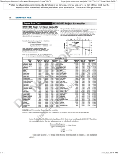 Square Foot Costs & Project Size Modifier in Construction
