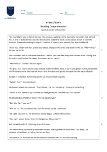 Year 8 Reading Comprehension: Marshland Story Worksheet