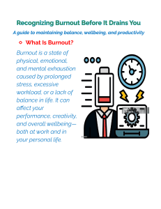 Recognizing Burnout: A Guide to Balance and Wellbeing