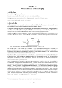 Manual de Laborat&oacute;rio de Filtros RC: An&aacute;lise Passa-Baixo e Passa-Alto