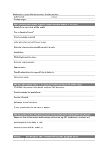 Mathematics Lesson Plan Template v1