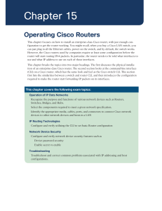 Chapter 15: Operating Cisco Routers