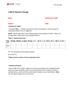 PH112X Lab 1: Electric Charge Worksheet