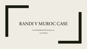 Randi v Muroc Case Briefing - Sport Law