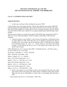 CPK Case Study: Capital Structure Analysis