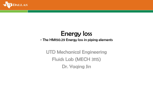 Energy Loss in Piping Elements Lab Manual