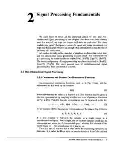 Signal Processing Fundamentals: 1D & 2D Concepts