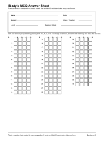 IB-Style MCQ Answer Sheet (Practice)