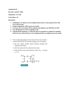 Assignment 01: Linear Systems in Pipe Networks