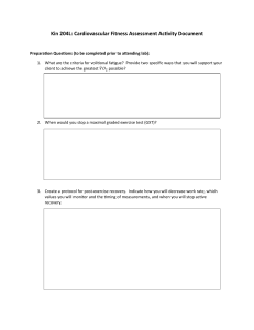 Kin 204L Cardiovascular Fitness Assessment Lab Activity