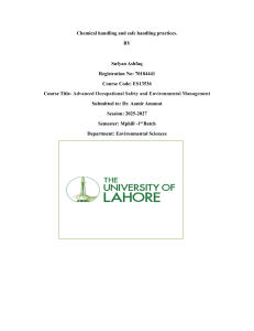 Chemical Handling and Safe Practices: Occupational Safety Guide