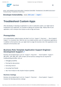 Troubleshoot Custom Apps in SAP S/4HANA Cloud