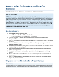 Business Value, Business Case, and Benefits Realization for PMs
