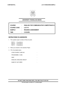 LCC113 Reading Assessment Sample