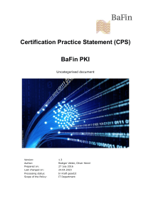 BaFin PKI Certification Practice Statement (CPS) Version 1.3