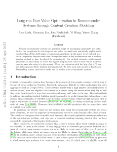 Long-run User Value Optimization in Recommender Systems