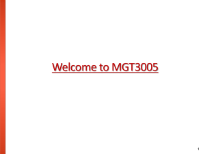 MGT3005 Managerial Accounting Overview