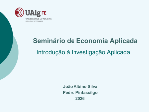 Semin&aacute;rio de Economia Aplicada: Introdu&ccedil;&atilde;o &agrave; Investiga&ccedil;&atilde;o Aplicada